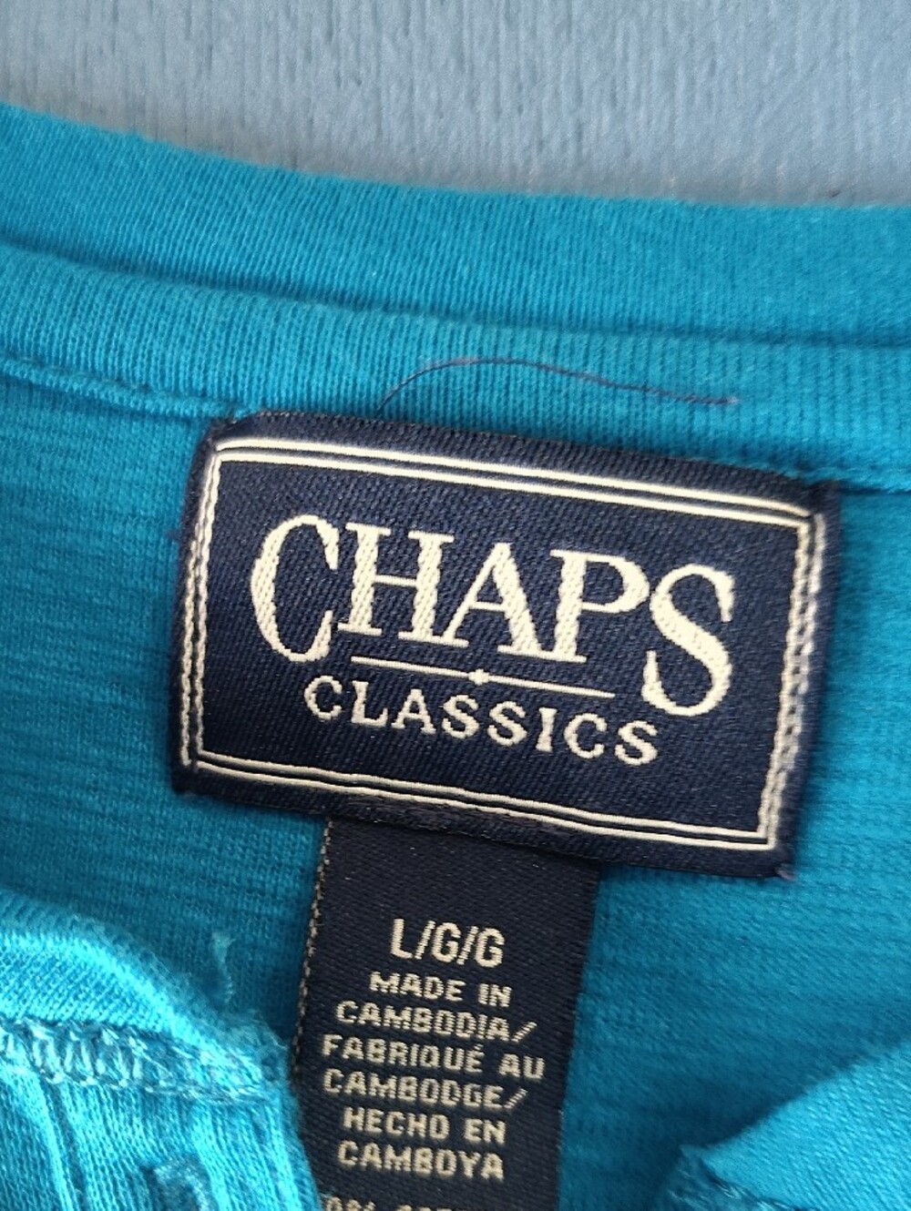Chaps Women's Teal Short-Sleeve Henley Top - Picture 2 of 7